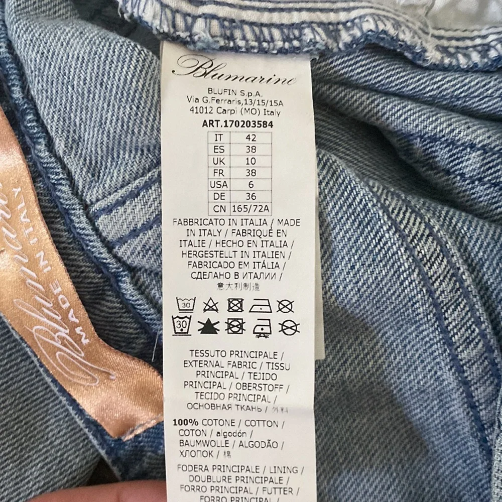 NWOT Blumarine Blue Lace Trim Distressed Skinny Jeans💙🤍💙 - Picture 12 of 13